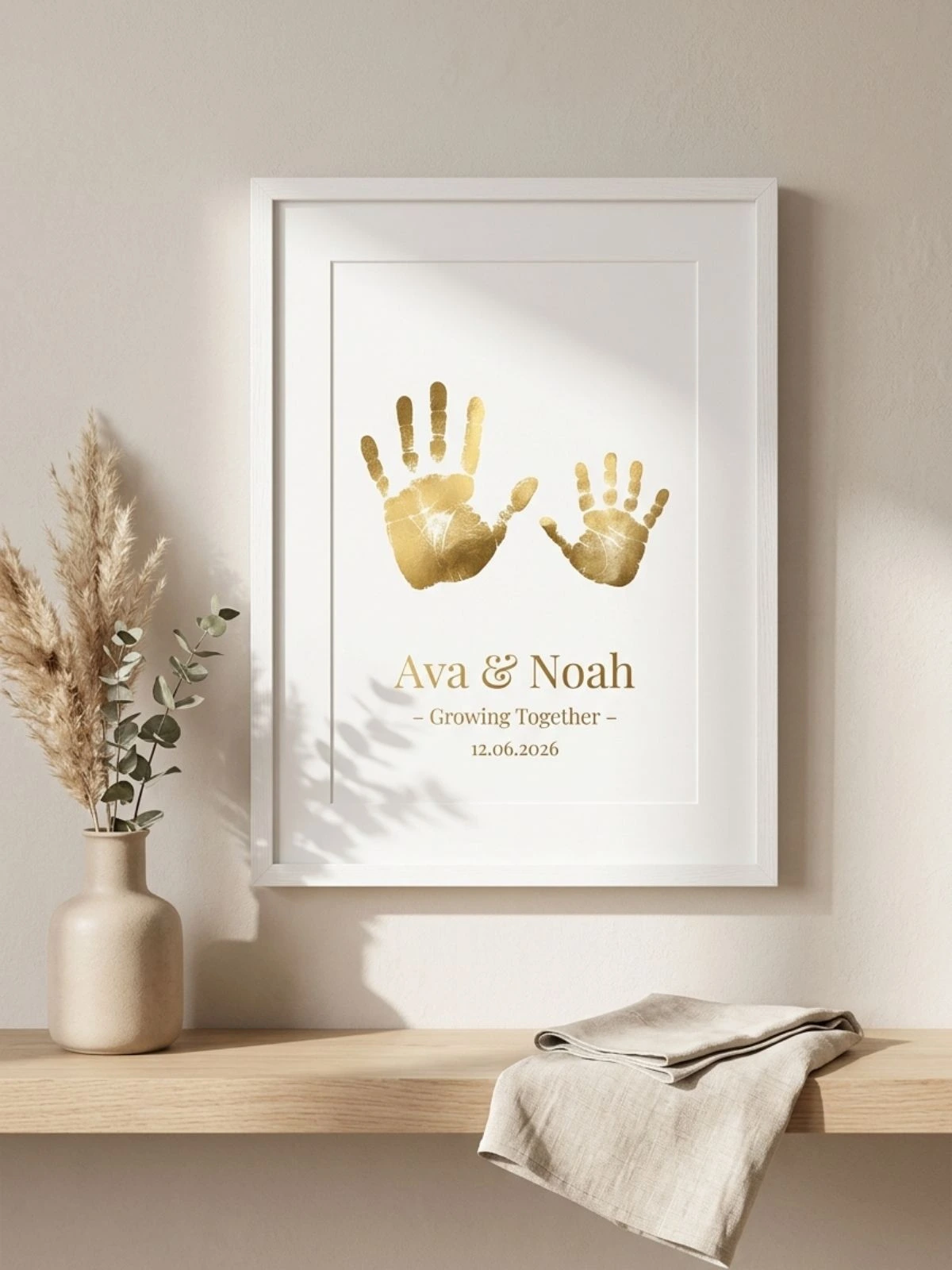 Personalised Siblings Hand & Footprint Foil Print